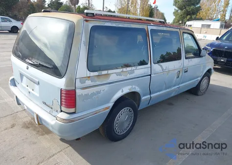 1991 Plymouth Grand Voyager Se из США, поврежденный, VIN 1P4GH44R0MX651323
